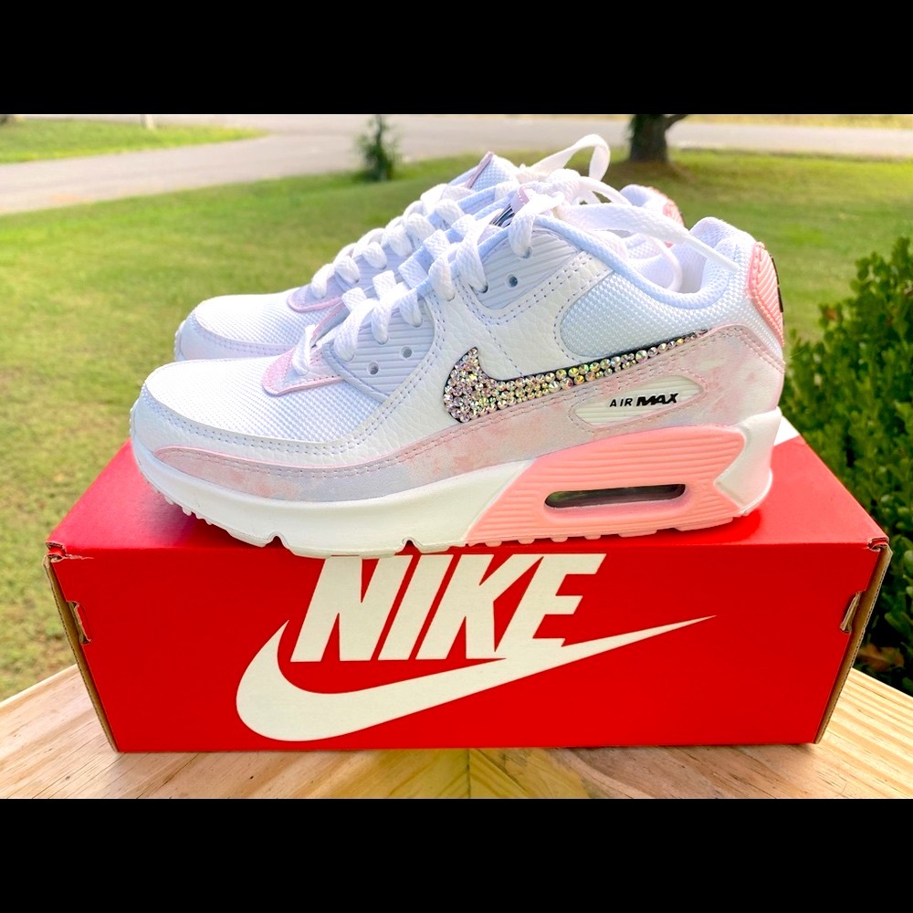 Customized Nike AirMax90s withSwarovski Crystals.
